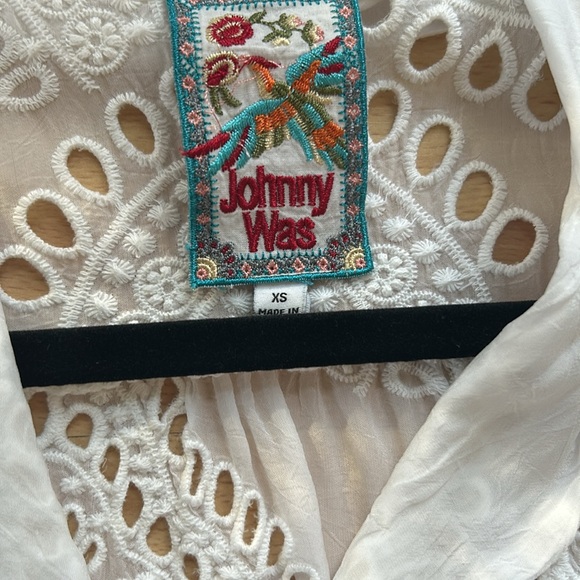 Johnny Was Marietta cooper lace white top size xs great condition - Picture 2 of 6